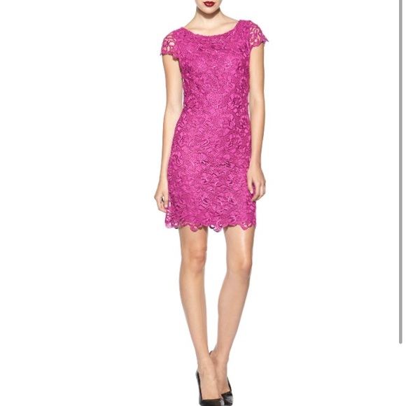 alice and olivia pink lace dress